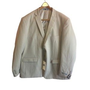 Monaco by Retro Paris Nicholas Suit Jacket blazer 52 R silver gray 46 waist nwt